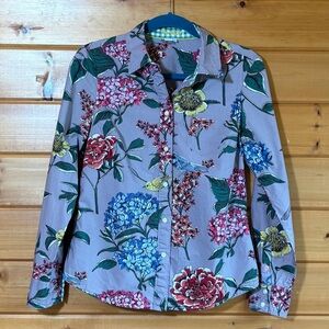 Boden Multicolor Floral Button Down Shirt 6